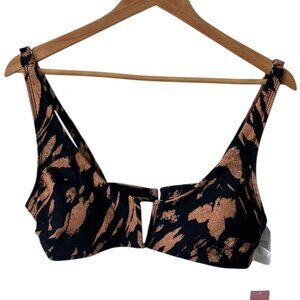 Cupshe Black & Gold Swimsuit Bikini Top, New with Tags